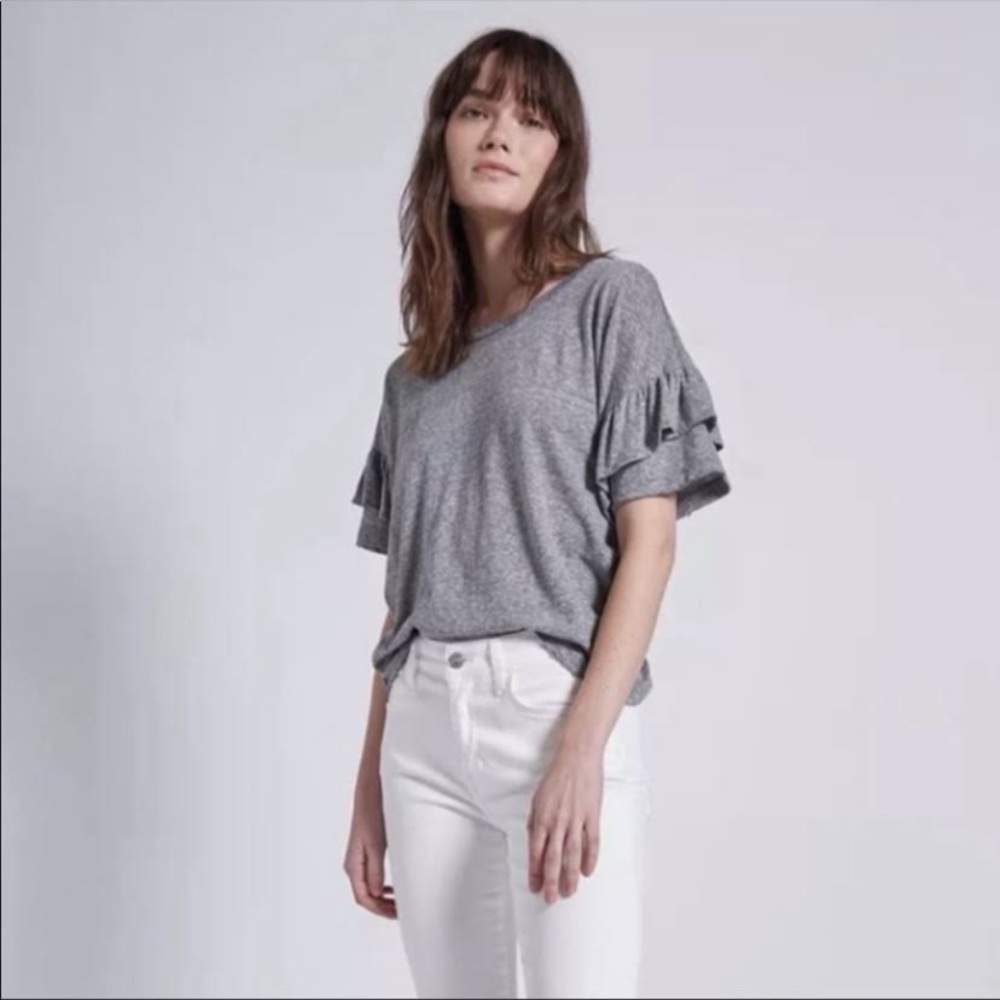 Current Elliott Ruffle Roadie Tee Grey